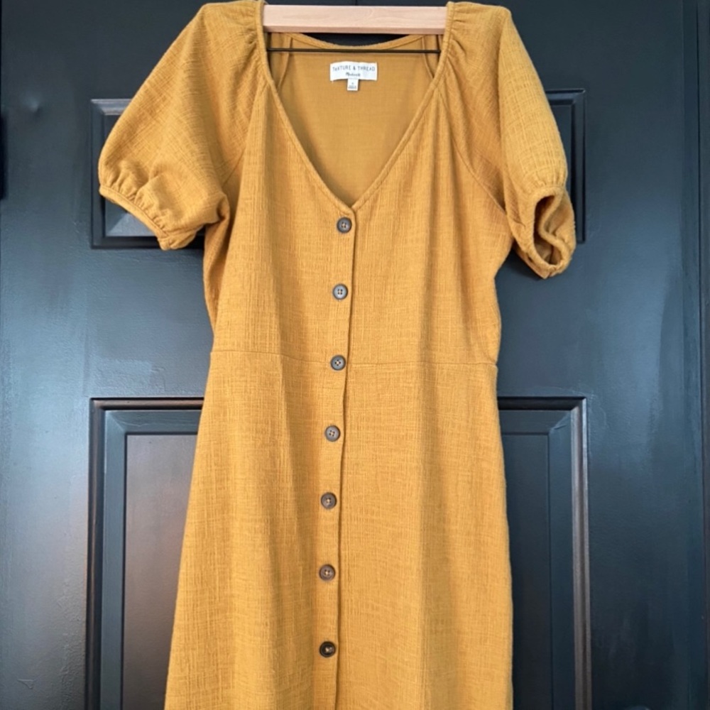 Madewell ochre button dress